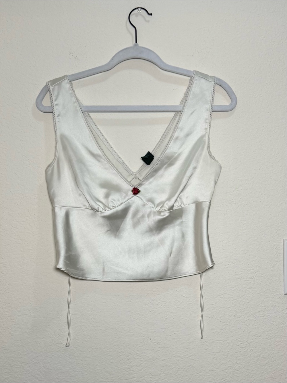 Wild Fable White Satin Crop Top Small Y2K Going Out